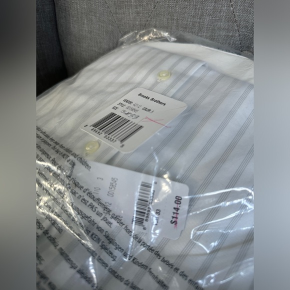 Brookes Brothers Stretch Regent Dress Shirt Non-Iron Twill Stripe 15.5-33 - Picture 7 of 12